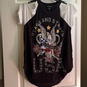 Rock & Republic patriotic off the shoulder t-shirt